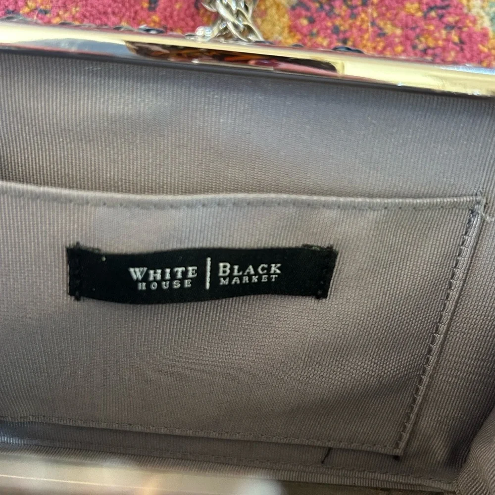 White House Black Market | Women’s Silver Sequin‎ Crossbody Clutch Purse OS - Picture 9 of 10